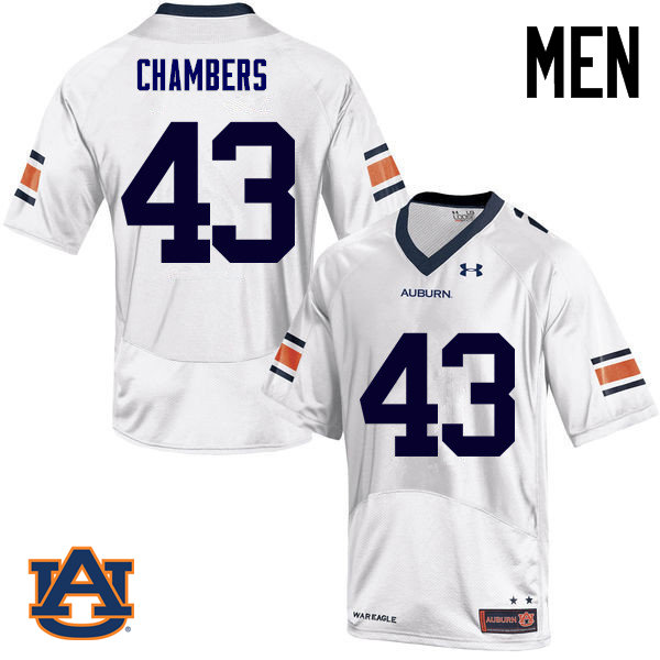 Men Auburn Tigers #43 Cedric Chambers College Football Jerseys Sale-White